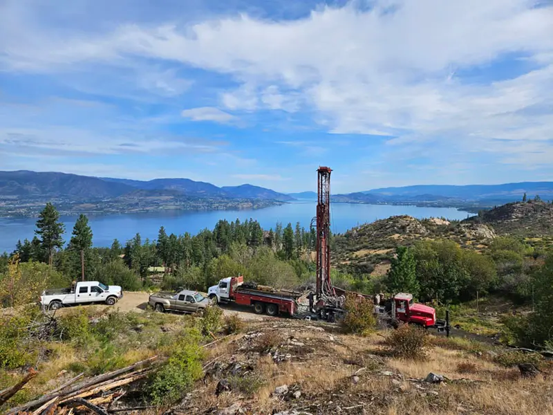 Cyclone Drilling Equipment above lake